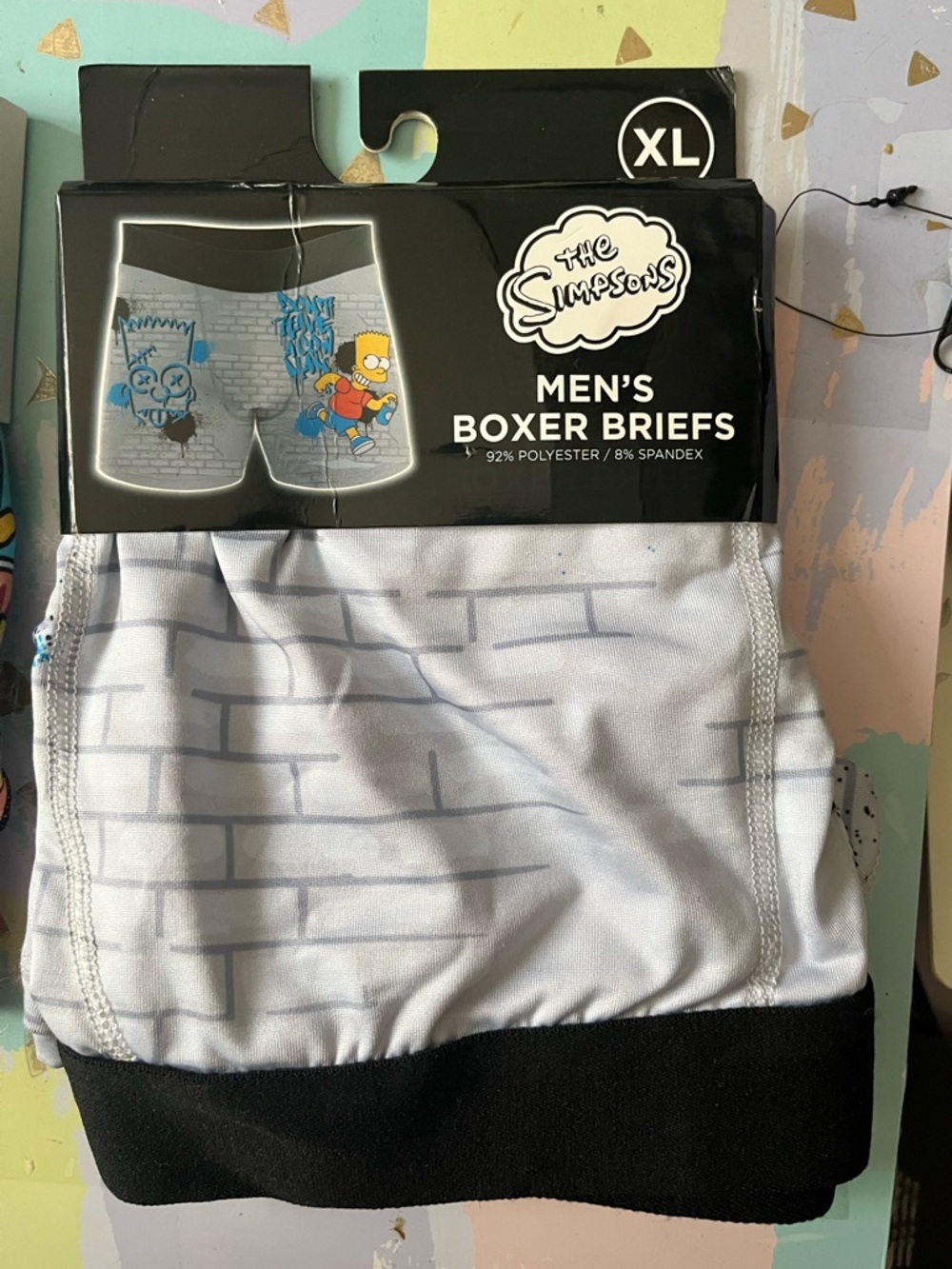 The Simpsons Men’s Boxer Briefs - Gray with Black Waistband (XL) NEW NWT